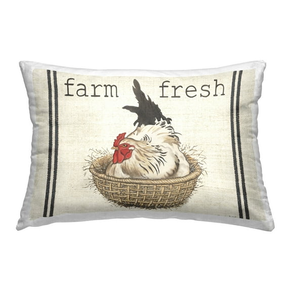 Stupell Industries Farm Hen in Basket Decorative Printed Throw Pillow Design by Gwendolyn Babbitt Holstein