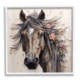 thumbnail image 1 of Stupell Industries Farm Horse Floral Mane Animals & Insects Painting White Framed Art Print Wall Art, 12 x 12, 1 of 9