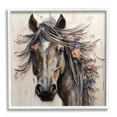 thumbnail image 1 of Stupell Industries Farm Horse Floral Mane Animals & Insects Painting White Framed Art Print Wall Art, 17 x 17, 1 of 9