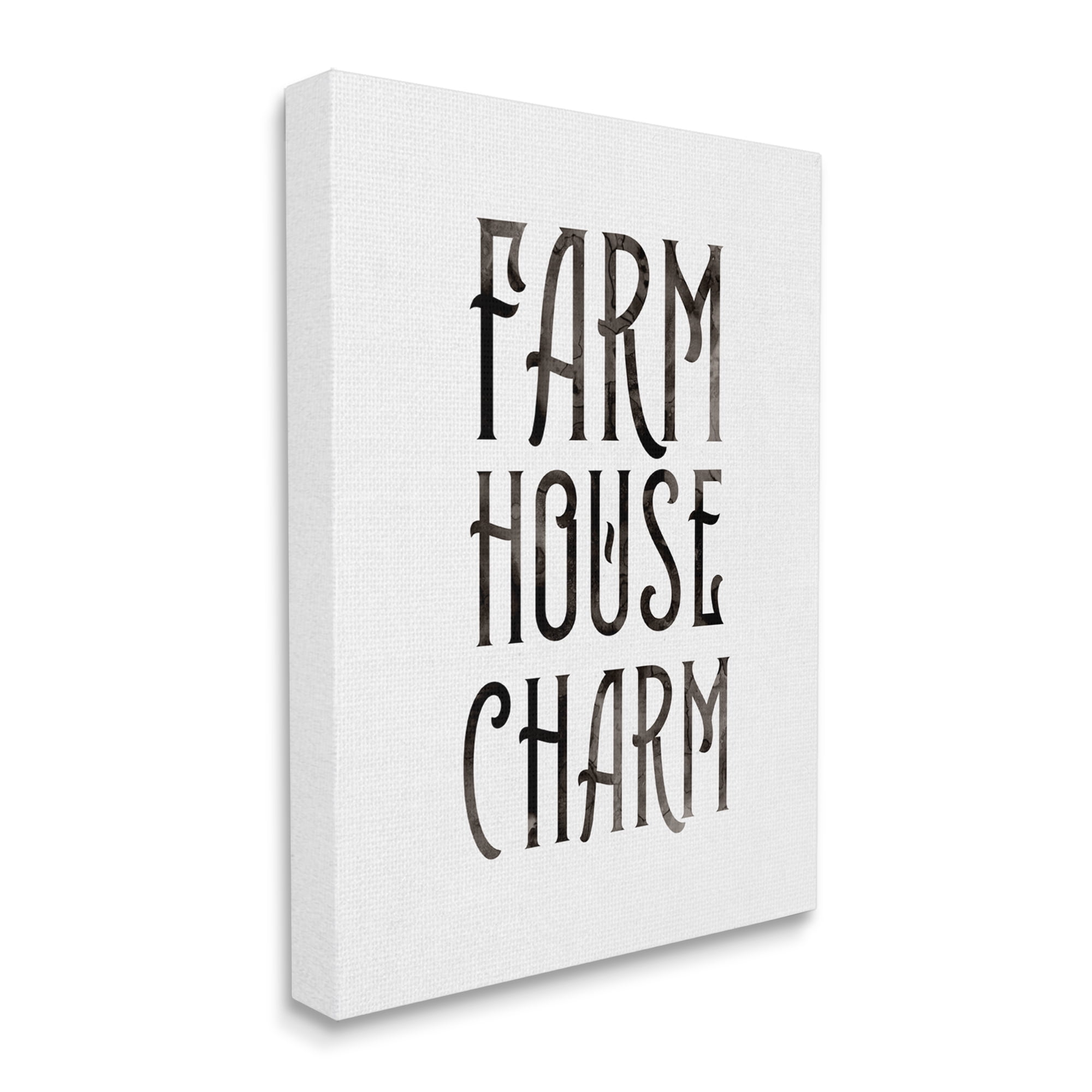 Stupell Industries Farm House Charm Phrase Abstract Grain Pattern Typography Graphic Art Gallery-Wrapped Canvas Print Wall Art, 24x30, by Daphne Polselli