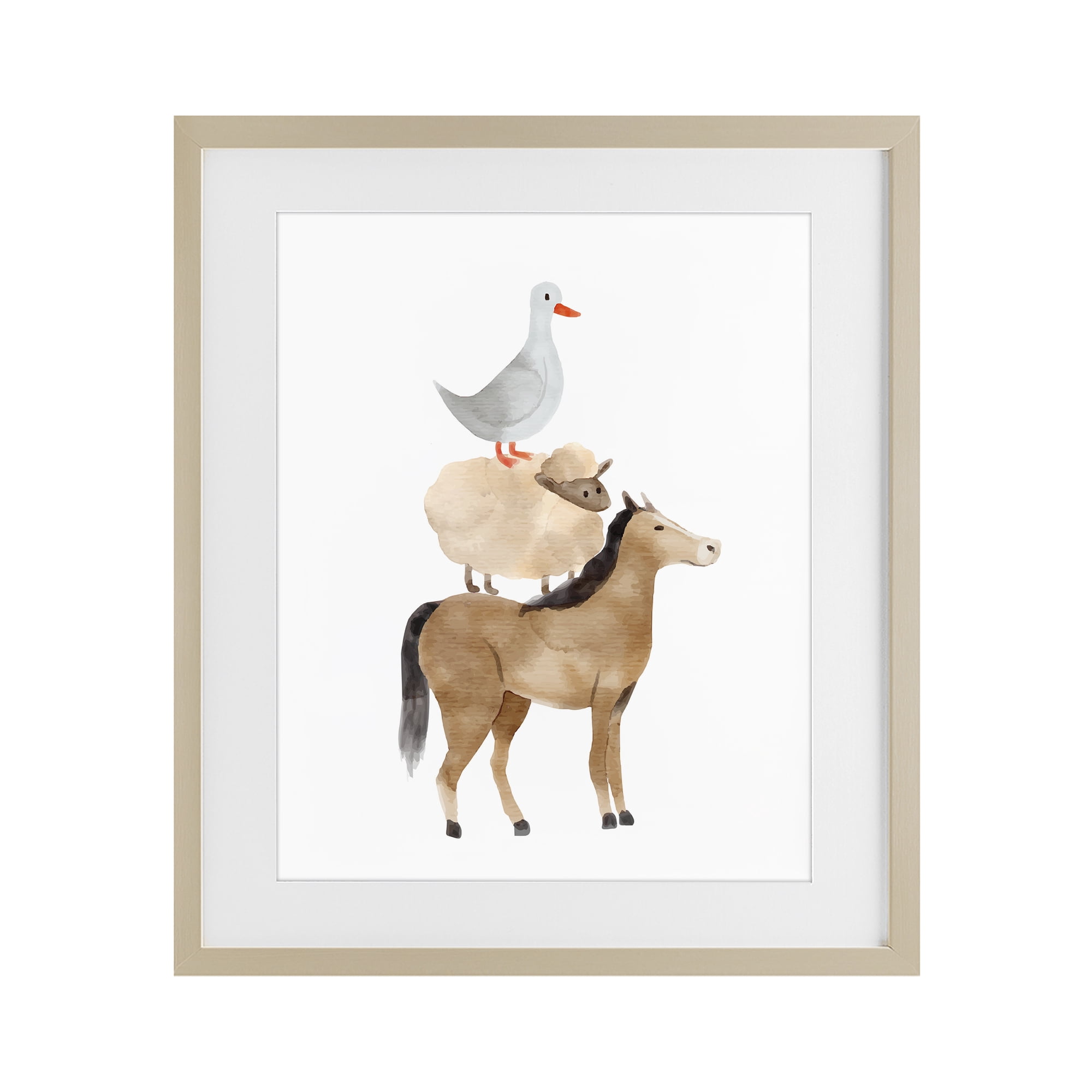 Stupell Industries Farm Life Stack Birch Framed Print Under Glass, design by Kim Allen
