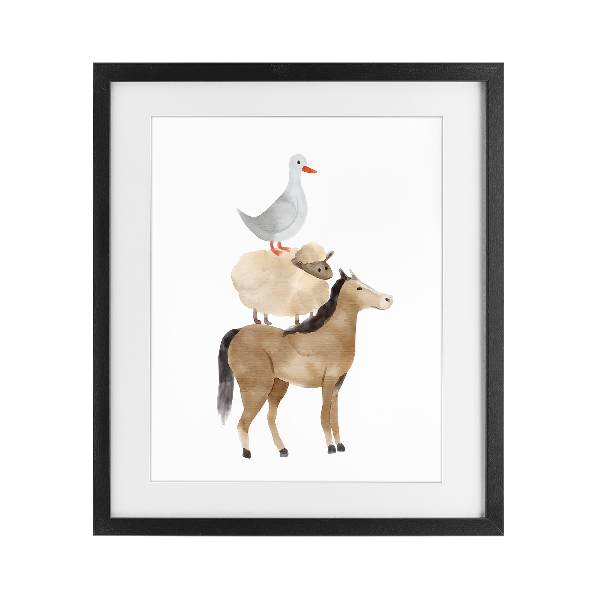 Stupell Industries Farm Life Stack Black Framed Print Under Glass, design by Kim Allen