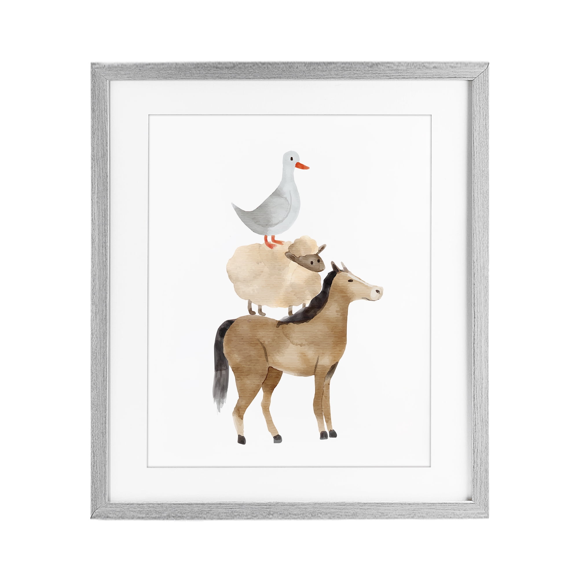 Stupell Industries Farm Life Stack Gray Framed Print Under Glass ...