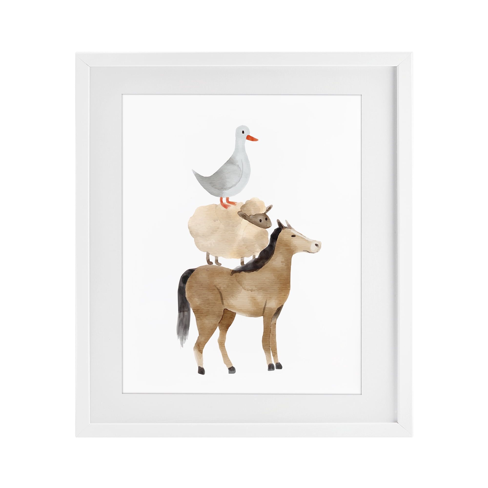 Stupell Industries Farm Life Stack White Framed Print Under Glass, design by Kim Allen