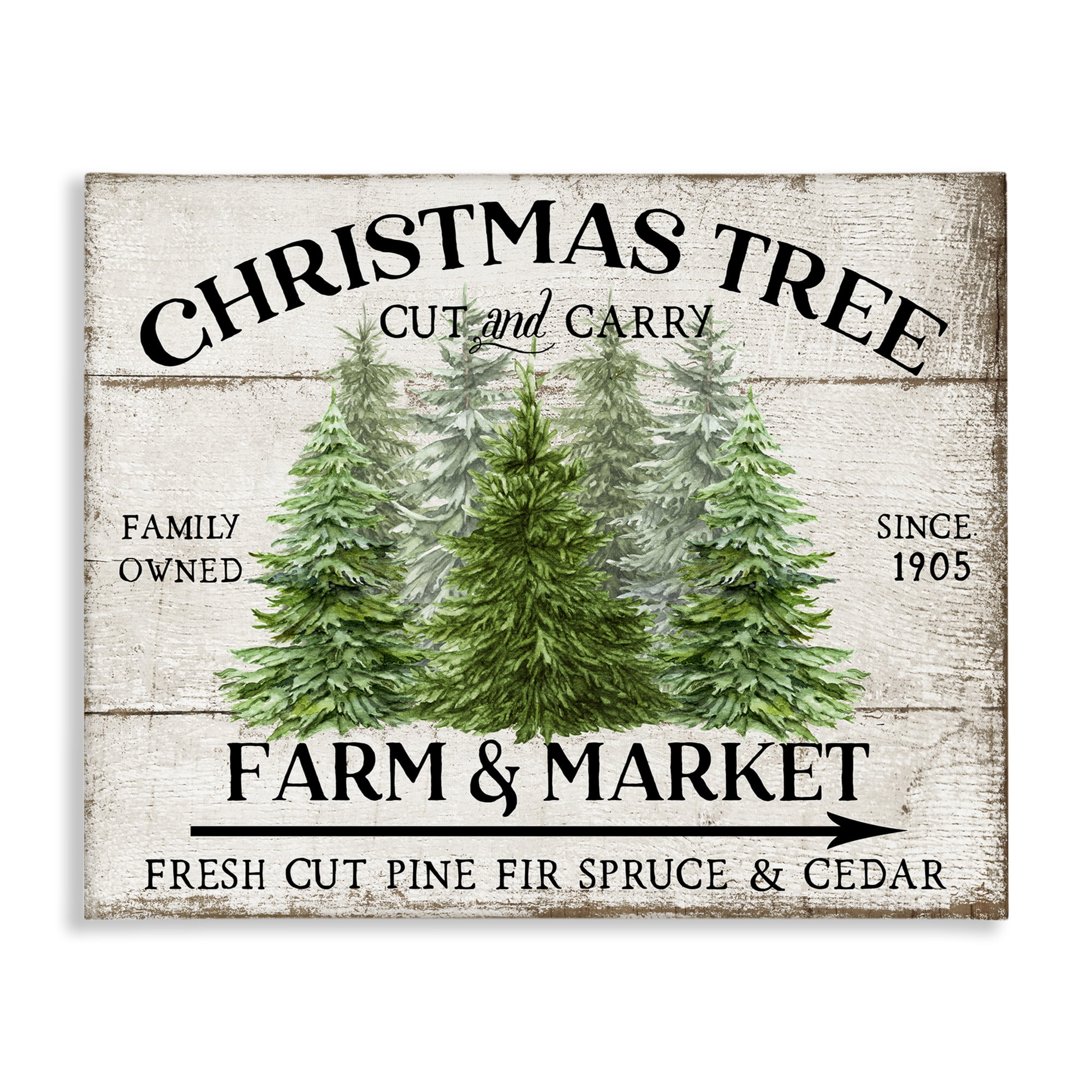 Stupell Industries Farm & Market Christmas Holiday Painting Gallery Wrapped Canvas Art Prints Wall Art, 40 x 30