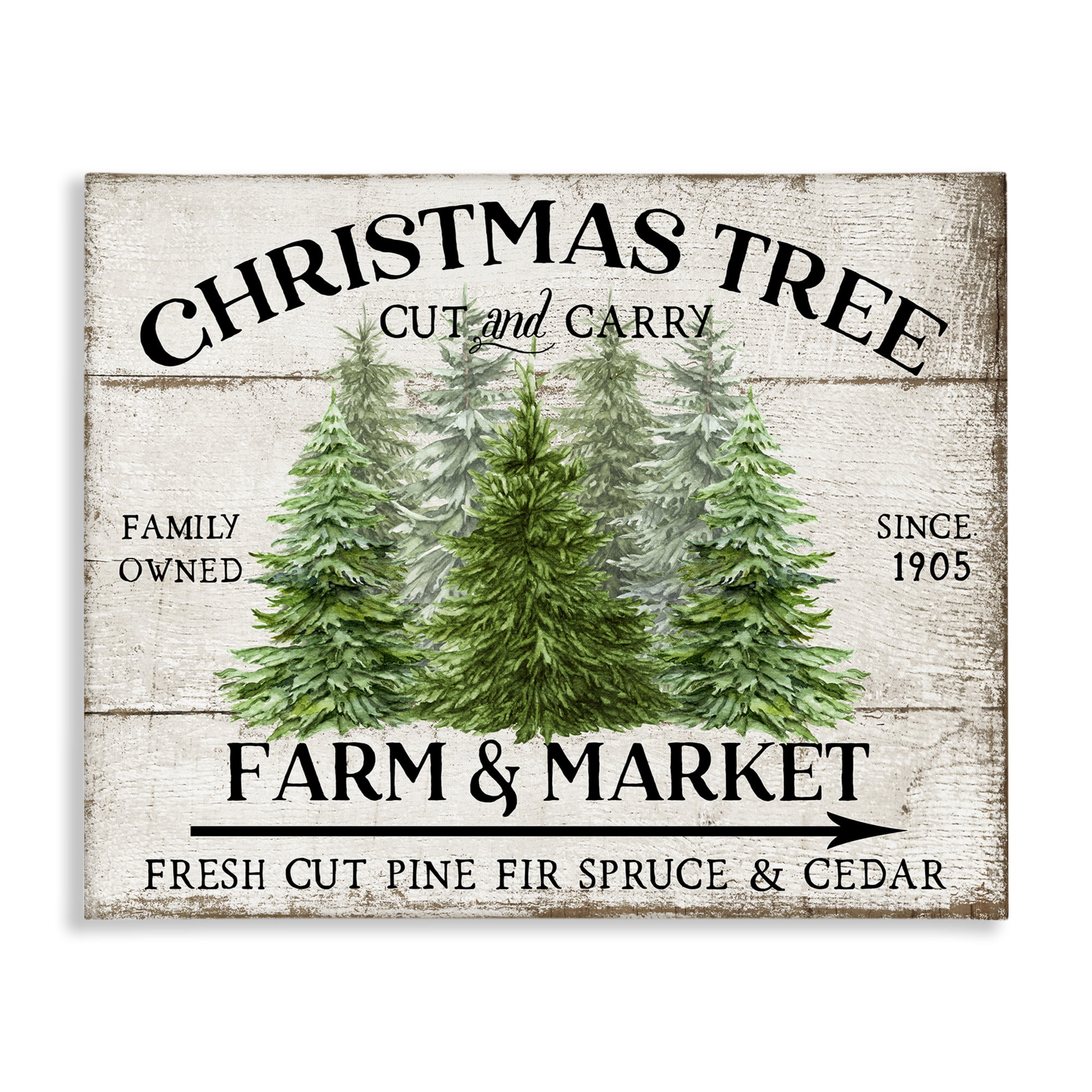Stupell Industries Farm & Market Christmas Holiday Painting Gallery Wrapped Canvas Art Prints Wall Art, 48 x 36