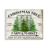 Stupell Industries Farm & Market Christmas Holiday Painting Unframed Art Prints Wall Art, 14 x 11