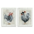 thumbnail image 1 of Stupell Industries Farm Rooster and Hen Vintage Birds Brim Hats, 13 x 19, Design by Sally Swatland, 1 of 6