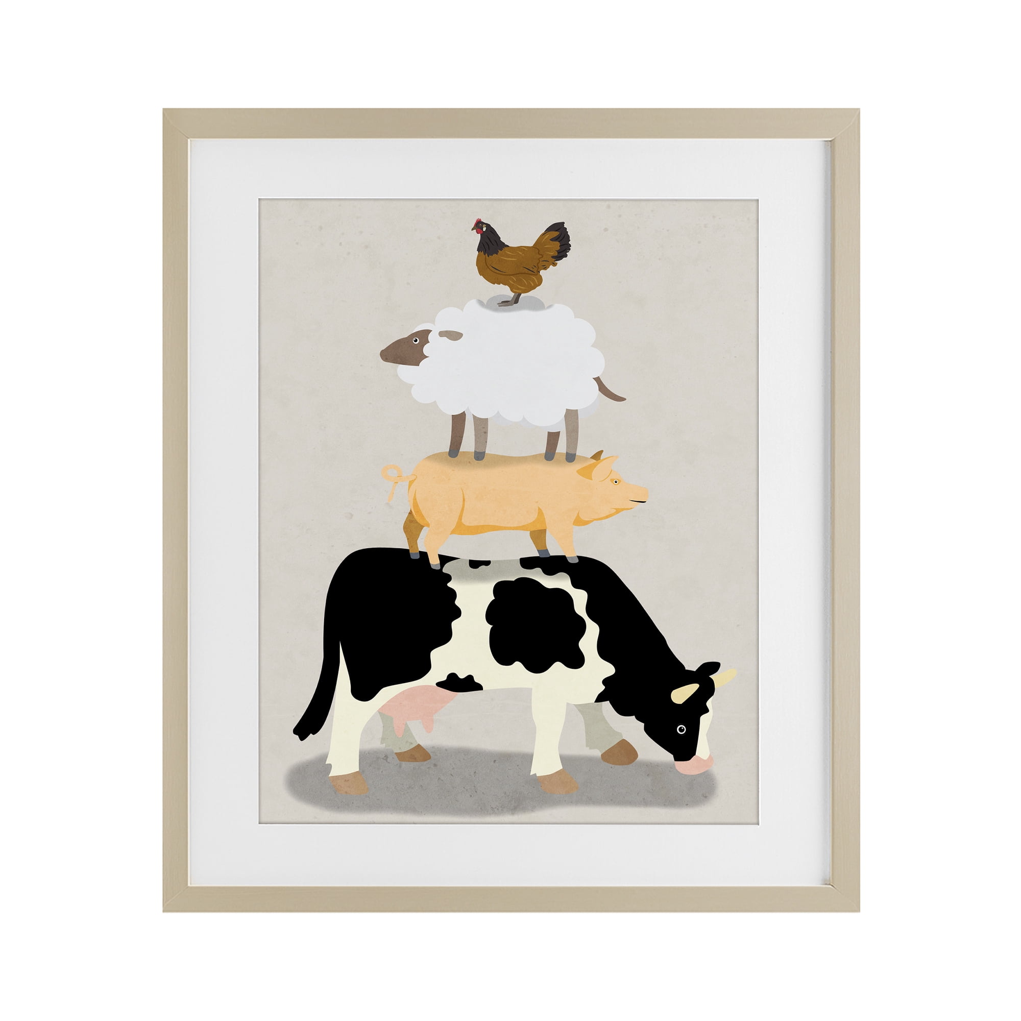 Stupell Industries Farm Stack over Beige Birch Framed Print Under Glass, design by Marcus Prime