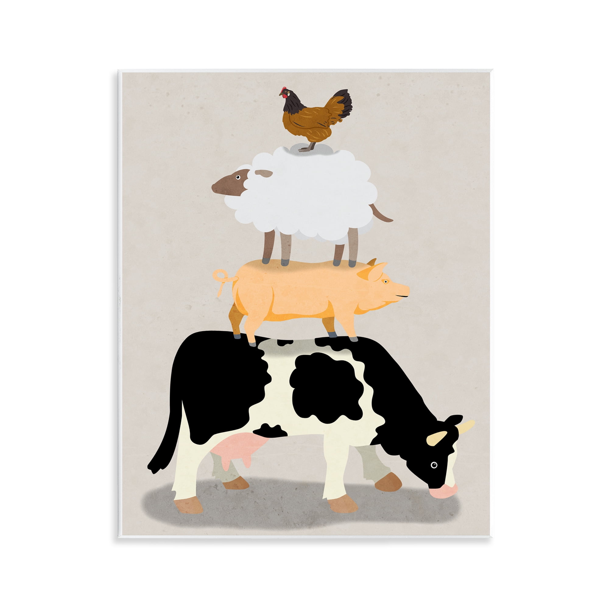Stupell Industries Farm Stack over Beige Wall Plaque Art, design by Marcus Prime