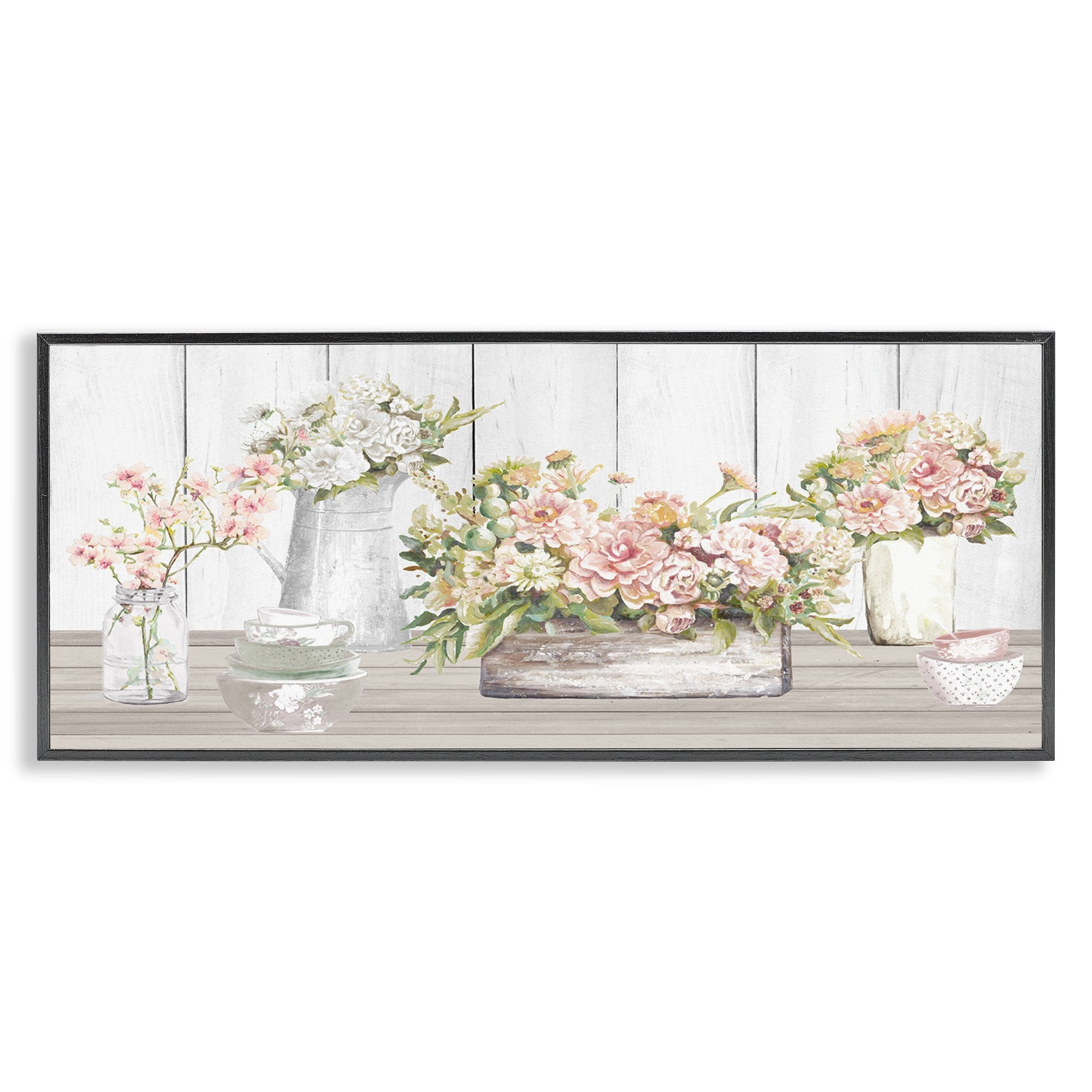 Stupell Industries Farm Table Bouquet Still Life Lush Pink Florals, 30 x 13, Design by Patricia Pinto