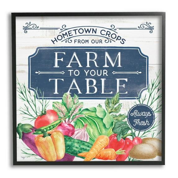 Stupell Industries Farm To Table Crops Food & Beverage Painting Black Framed Art Print Wall Art, 24 x 24