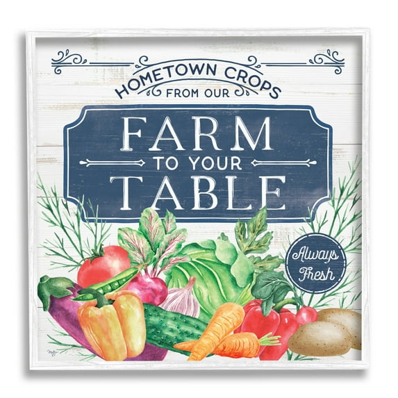 Stupell Industries Farm To Table Crops Food & Beverage Painting White Framed Art Print Wall Art, 17 x 17