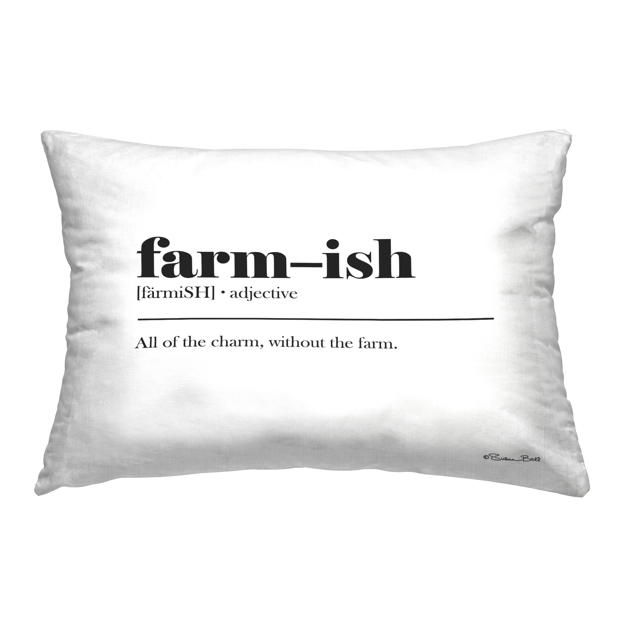 Stupell Industries Farm-ish Charming Definition Decorative Printed Throw Pillow Design by Susan Ball