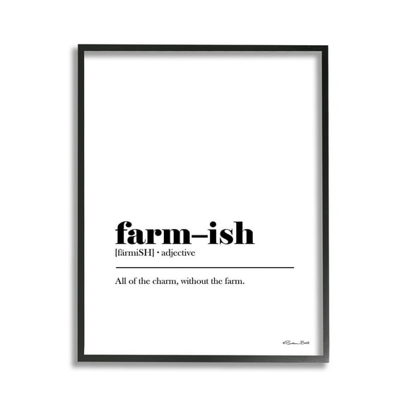 Stupell Industries Farm-ish Funny Definition Typography Painting Black Framed Art Print Wall Art, 11 x 14