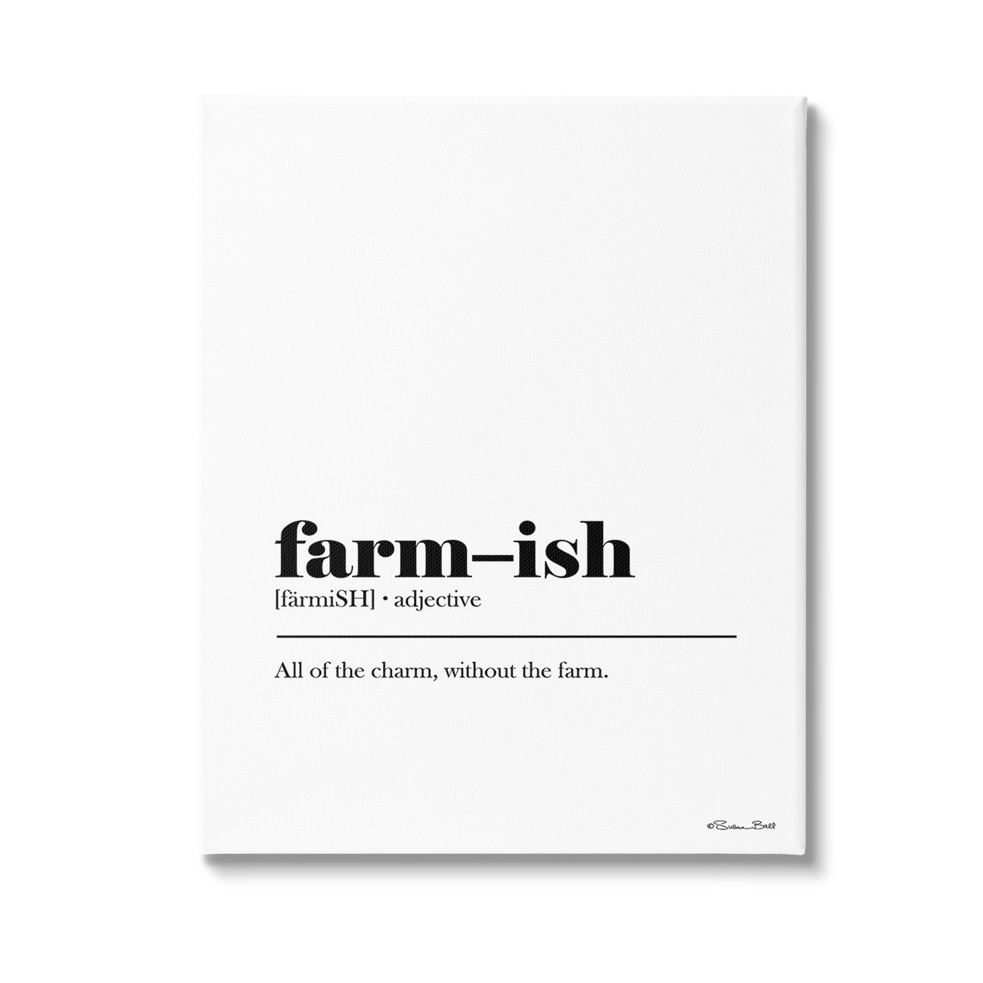 Stupell Industries Farm-ish Funny Definition Typography Painting Gallery Wrapped Canvas Art Print Wall Art, 24 x 30