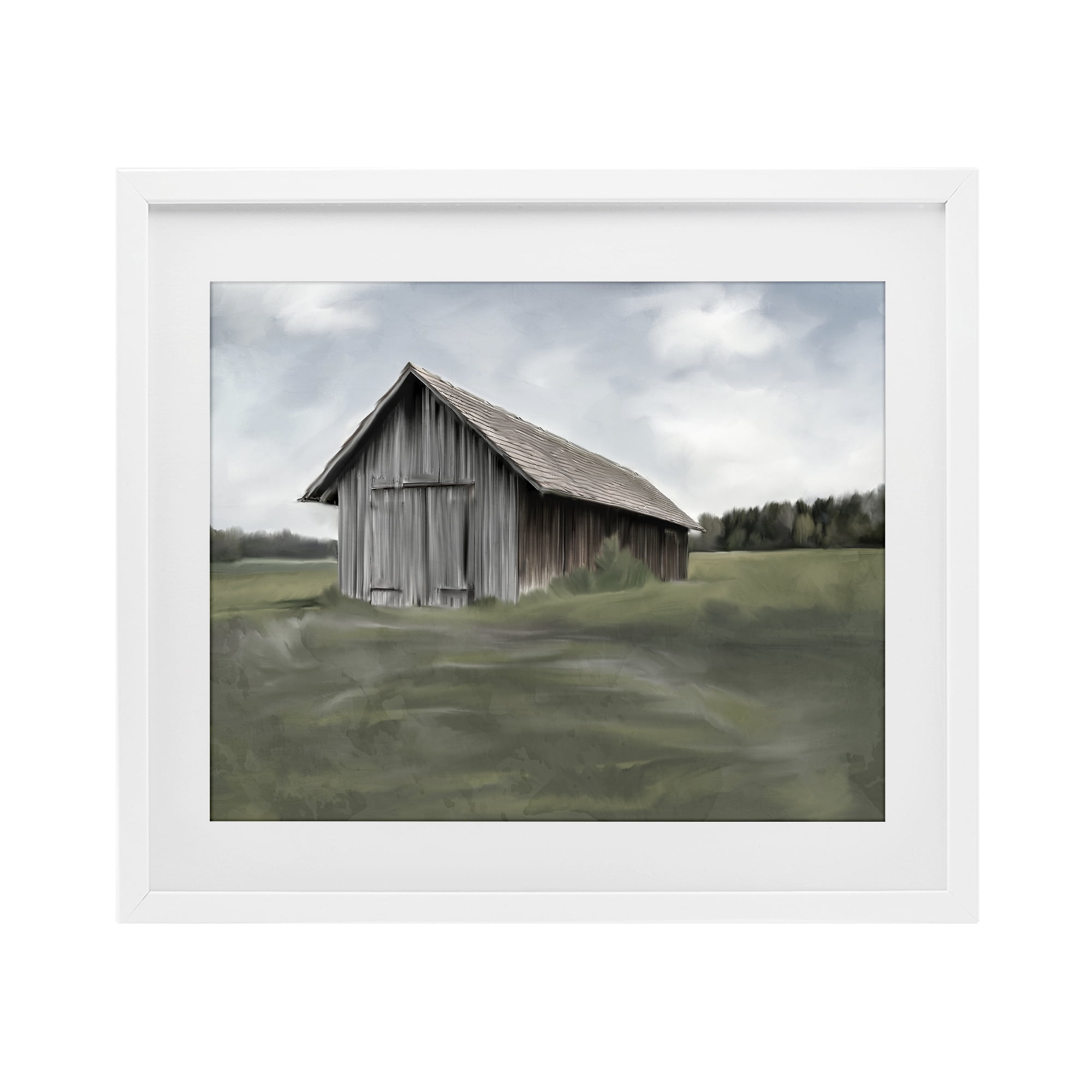Stupell Industries Farm's Back Pasture White Framed Print Under Glass, design by Kim Allen