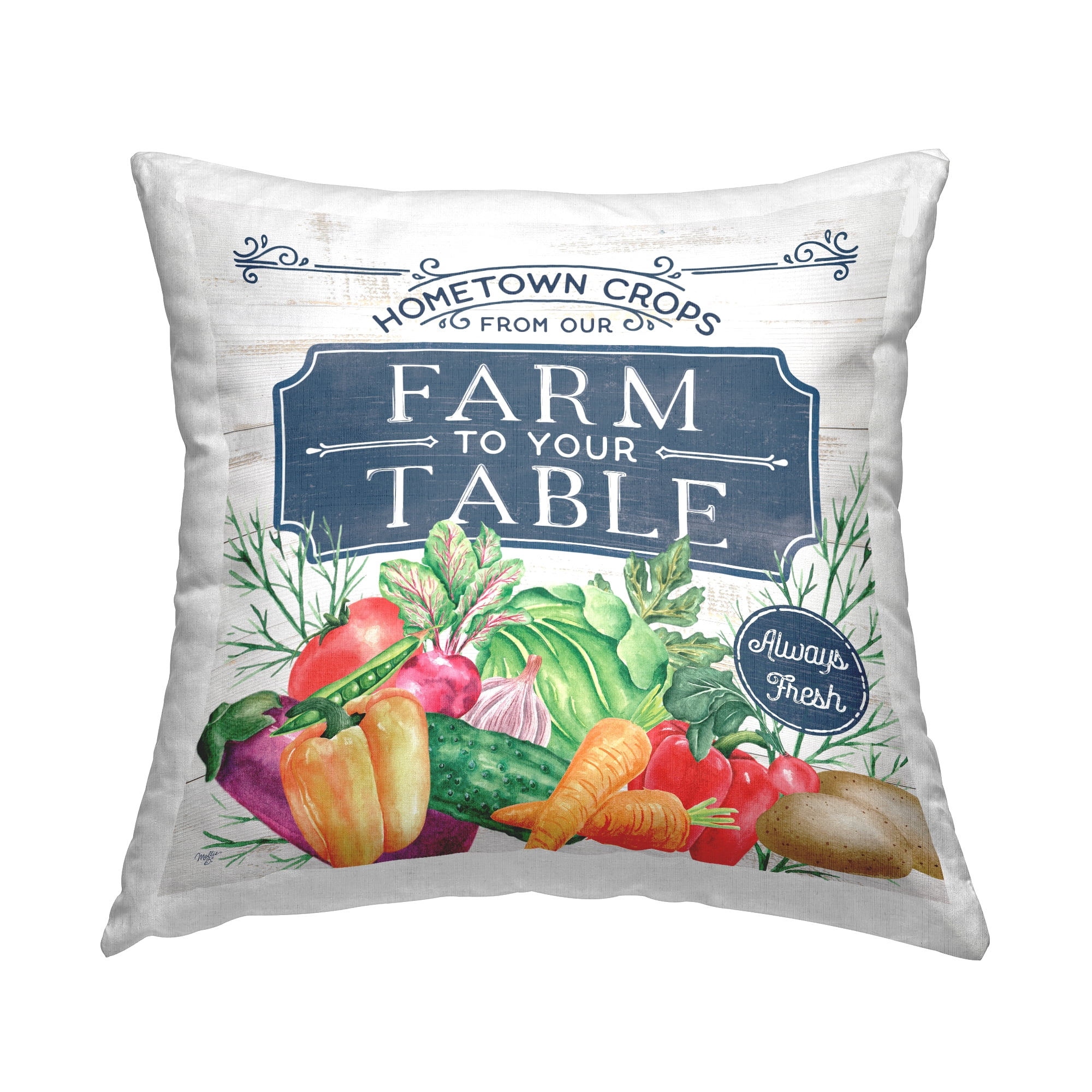 Stupell Industries Farm to Table Produce Square Decorative Printed Throw Pillow, 18 x 18