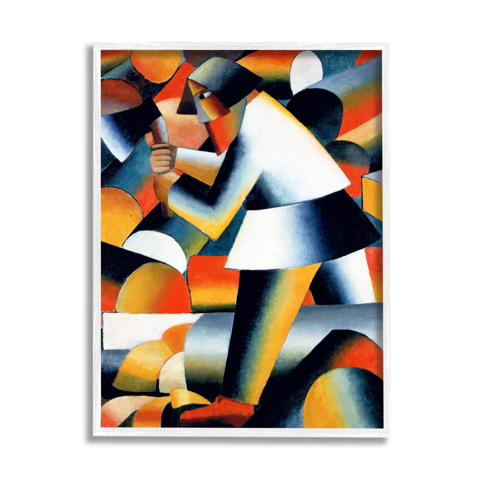Stupell Industries Farmer Kazimir Melevih Classic Abstract Painting Painting White Framed Art Print Wall Art, Design by one1000paintings