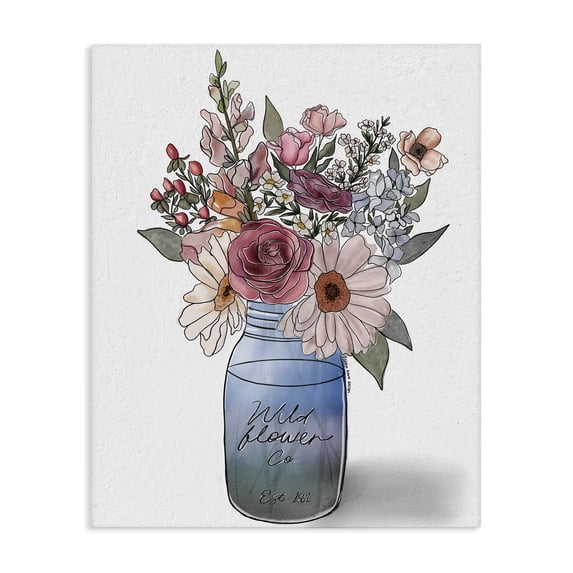 Stupell Industries Farmhouse Farmer's Market Florals Canvas Art, 16 x 20, by Alisha Kiara Design