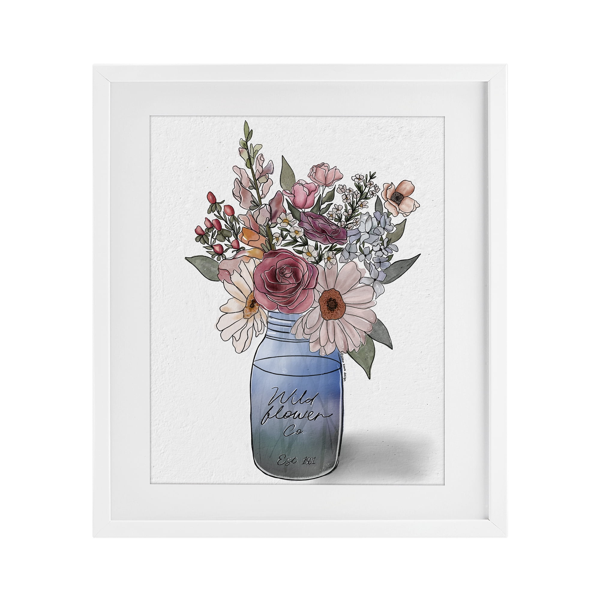 Stupell Industries Farmer's Market Florals White Framed Print Under Glass, design by Alisha Kiara Design