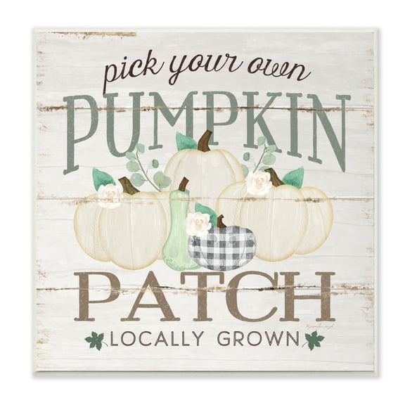 Stupell Industries Farmer's Pumpkin Harvest Phrase Rustic Fall Style Designed by Jennifer Pugh