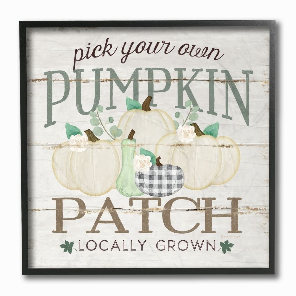 Stupell Industries Farmer's Pumpkin Harvest Phrase Rustic Fall Style Designed by Jennifer Pugh