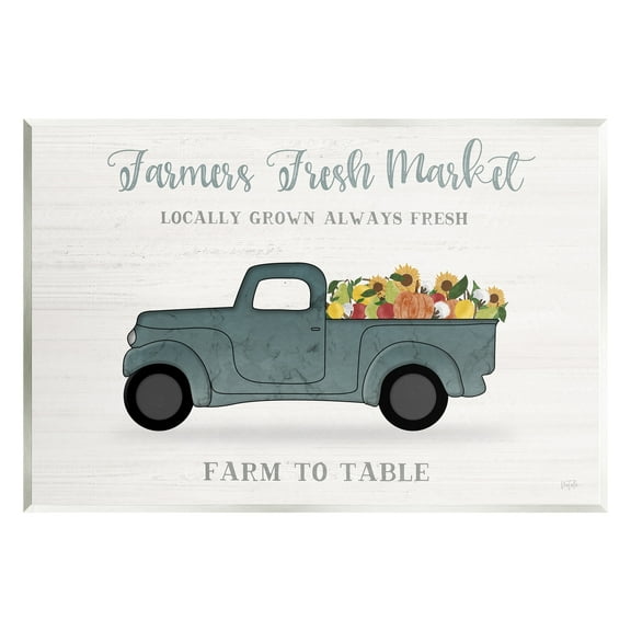 Stupell Industries Farmers Fresh Market Assorted Produce Rustic Sign Graphic Art Unframed Art Print Wall Art, Design by Natalie Carpentieri