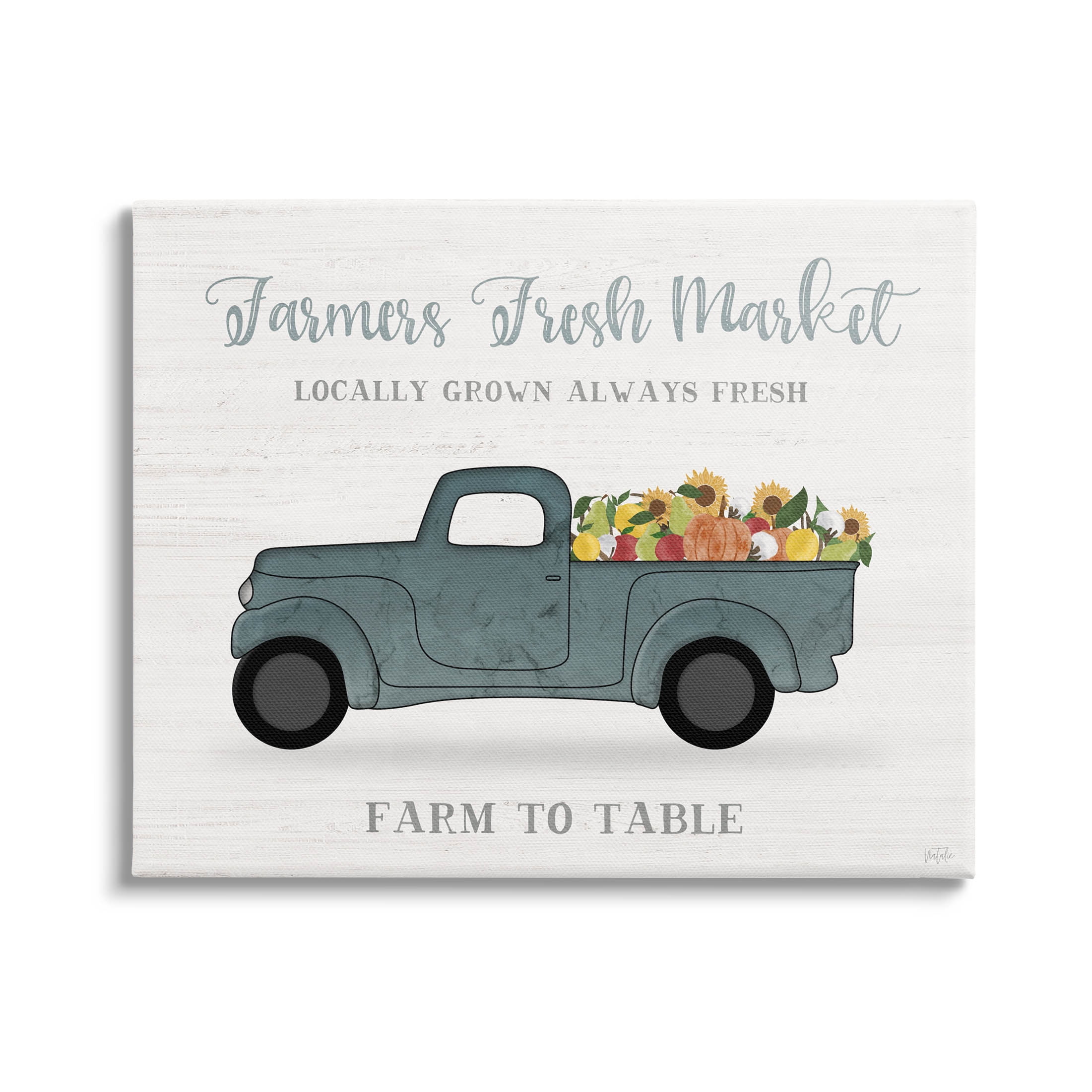 Stupell Industries Farmers Fresh Market Truck Graphic Art Gallery Wrapped Canvas Print Wall Art, Design by Natalie Carpentieri