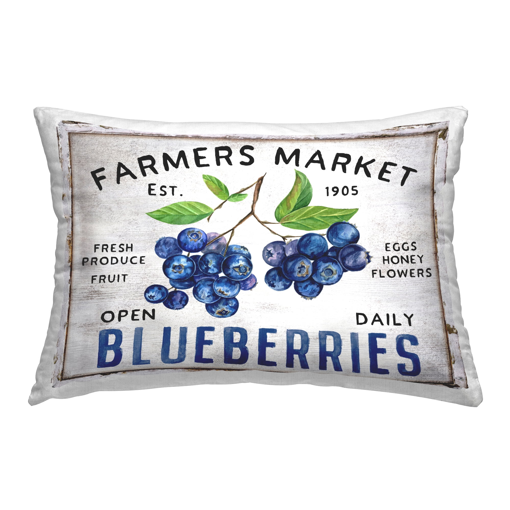Stupell Industries Farmers Market Bluberries Decorative Printed Throw Pillow Design by Creatif Belle.
