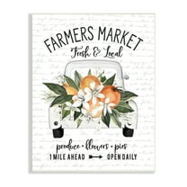 Stupell Industries Farmers Market Orange Blossom Truckload Rustic Sign Graphic Art Unframed Art Print Wall Art, Design by Lettered and Lined