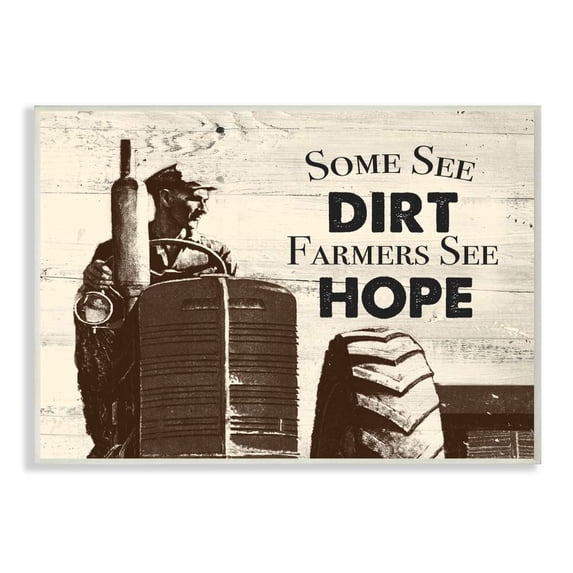 Stupell Industries Farmers See Hope Rustic Wood Texture Word Design Wall Plaque by The Saturday Evening Post, 10" x 15", Wall Plaque