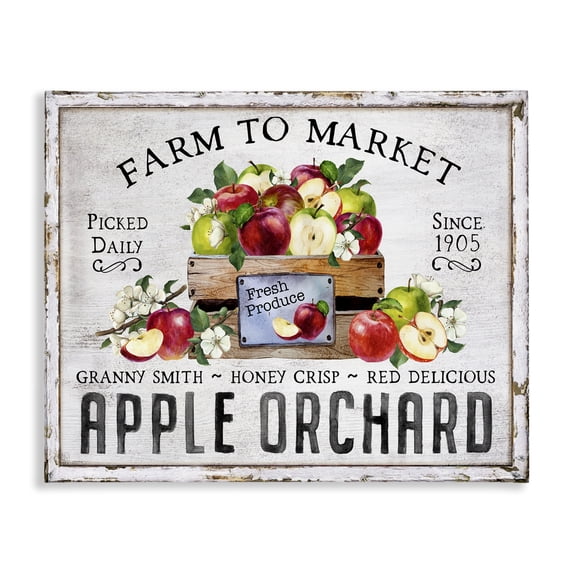 Stupell Industries Farmhouse Farmhouse Apple Orchard Canvas Art, 20 x 16, by Creatif Belle