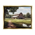 thumbnail image 1 of Stupell Industries Farmhouse Barn & Stream Landscape Painting Gold Floater Framed Canvas Art Print Wall Art, 31 x 25, 1 of 10
