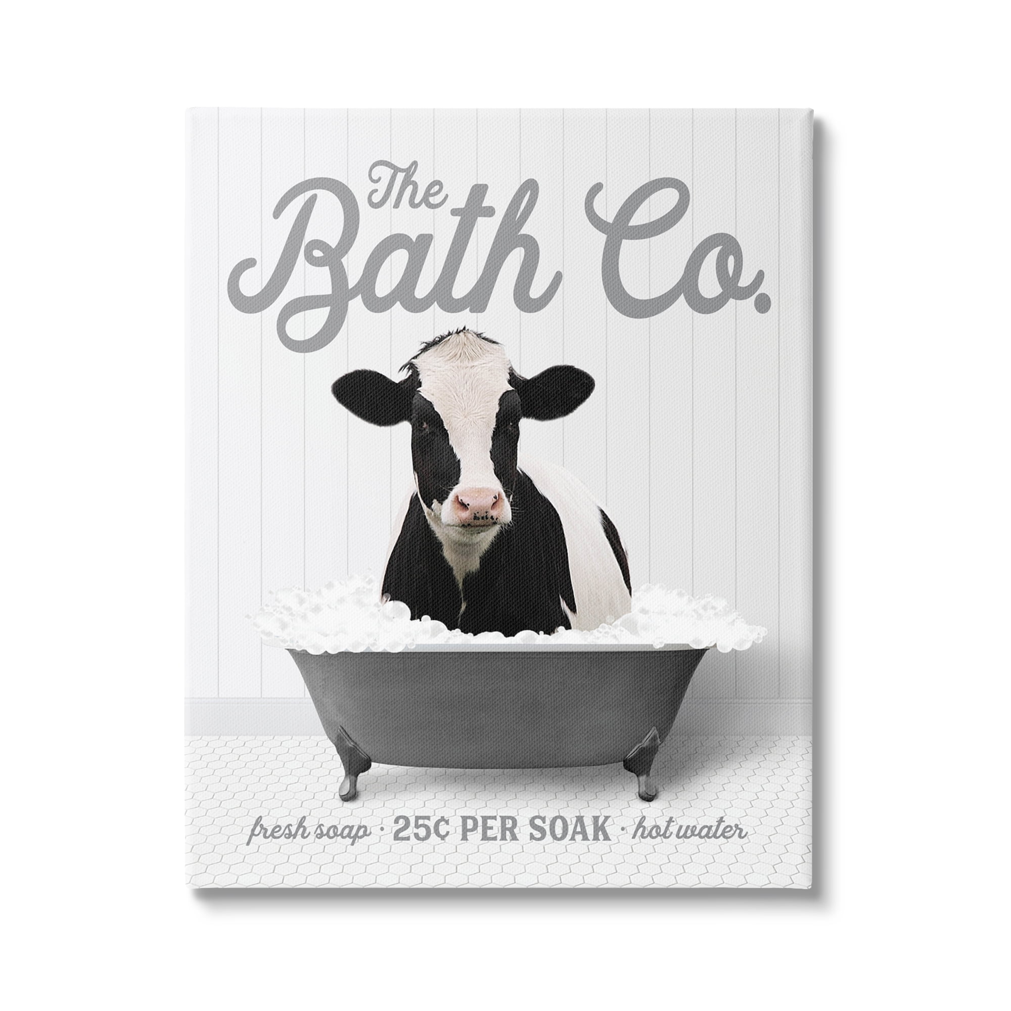 Stupell Industries Farmhouse Bathtub Bubbles Animals & Insects Painting Gallery Wrapped Canvas Print Wall Art, 16 x 20
