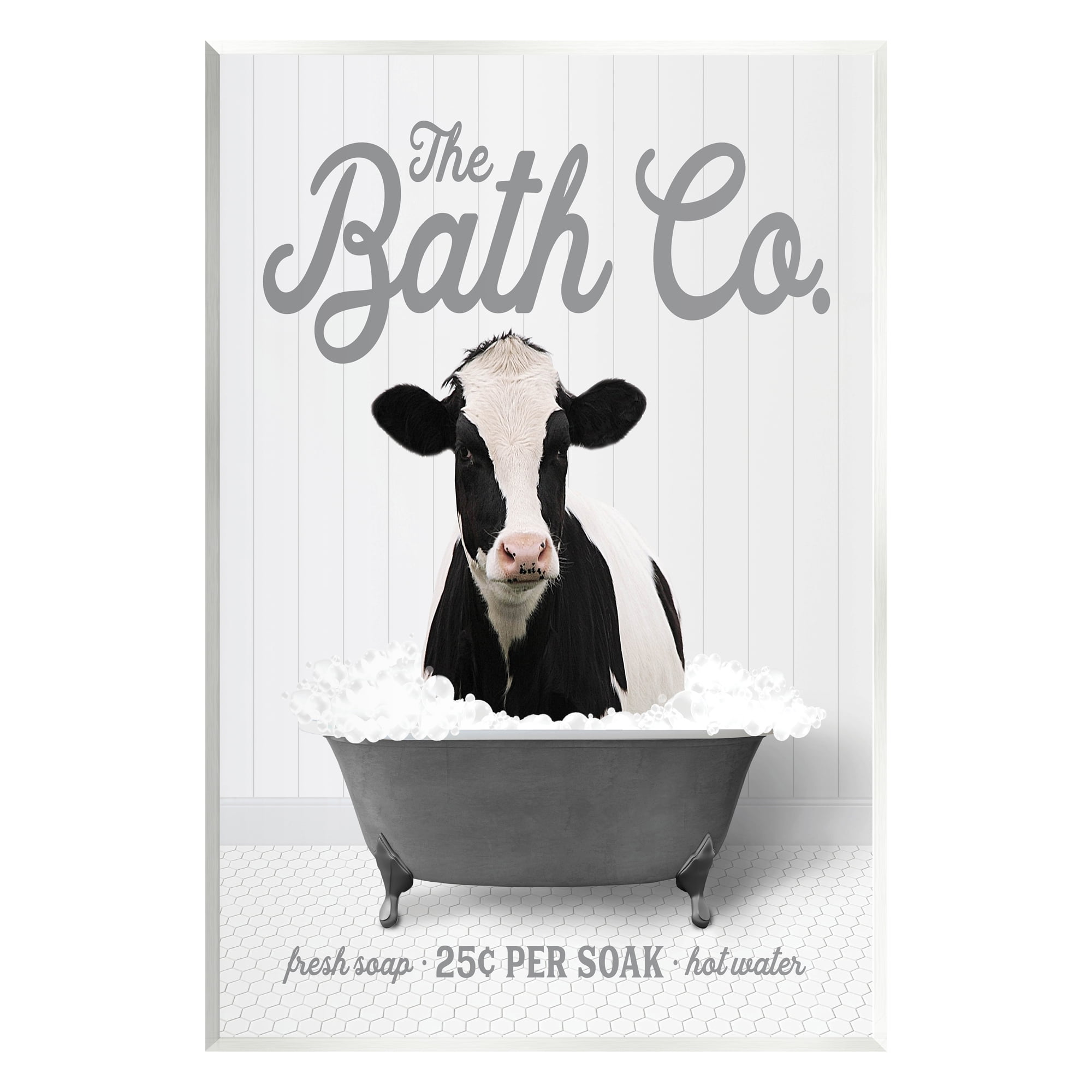 Stupell Industries Farmhouse Bathtub Bubbles Animals & Insects Painting Unframed Art Print Wall Art, 13 x 19