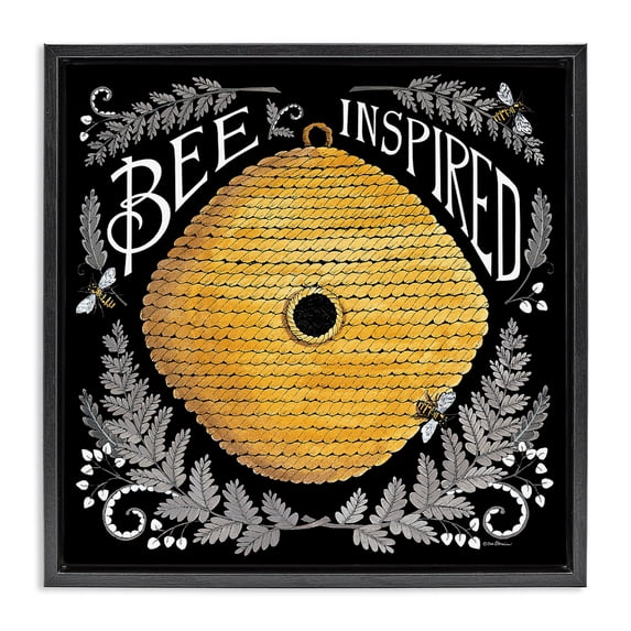 Stupell Industries Farmhouse Black Floating Frame Canvas Art, 25 x 25, by Deb Strain