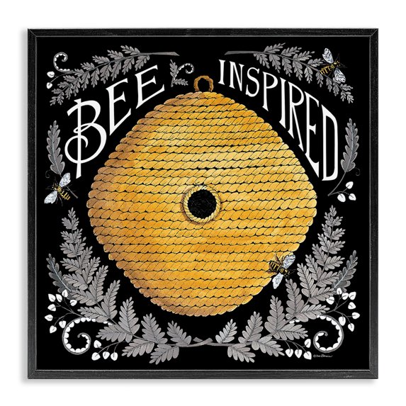 Stupell Industries Farmhouse Black Framed Giclee Art, 24 x 24, by Deb Strain