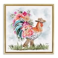thumbnail image 1 of Stupell Industries Farmhouse Blooming Cowgirl Hen Gold Floating Frame Canvas Art, 25 x 25, by Ziwei Li, 1 of 8