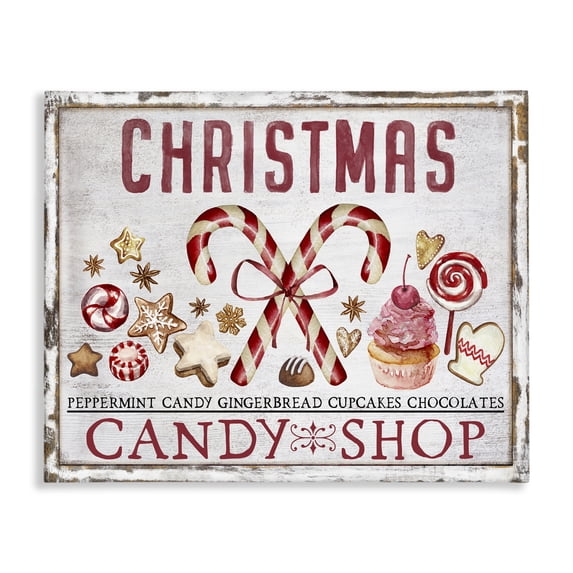Stupell Industries Farmhouse Candy Shop Christmas Canvas Art, 40 x 30, by Creatif Belle