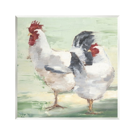 Stupell Industries Farmhouse Chickens Hens Painting Animals & Insects Painting Unframed Art Print Wall Art