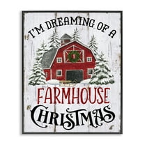 Stupell Industries Farmhouse Christmas Dreaming Holiday Painting Black Framed Art Prints Wall Art, 11 x 14