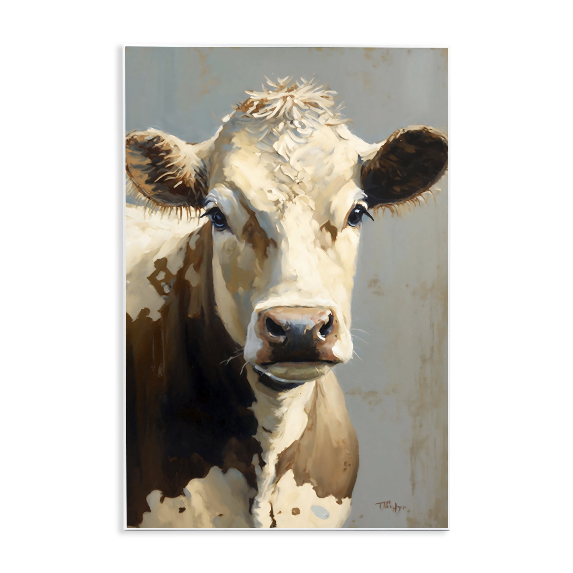 Stupell Industries Farmhouse Cow with Gentle Gaze Wall Plaque Art, design by Creative Studio