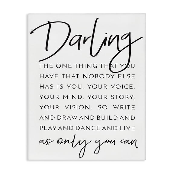 Stupell Industries Farmhouse Darling Live As Only You Can Typography Canvas Art, 24 x 30, by Lil' Rue
