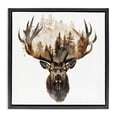 thumbnail image 1 of Stupell Industries Farmhouse Deer Forest Silhouette Black Floating Frame Canvas Art, 18 x 18, by LSR Design Studio, 1 of 8