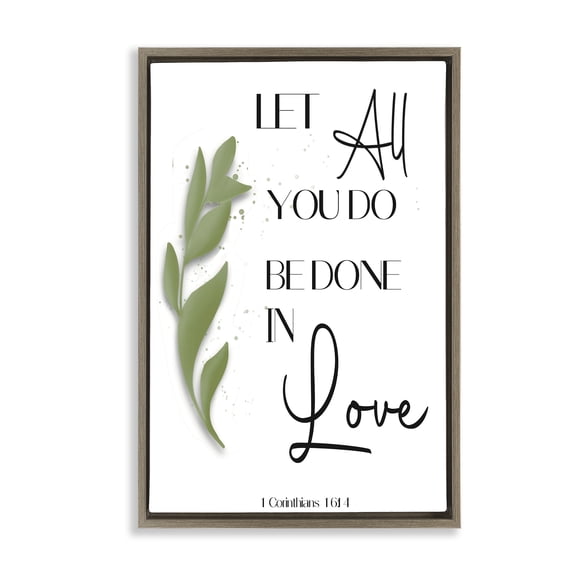 Stupell Industries Farmhouse Done In Love Proverb Brown Floating Frame Canvas Art, 21 x 31, by Amber Clarkson