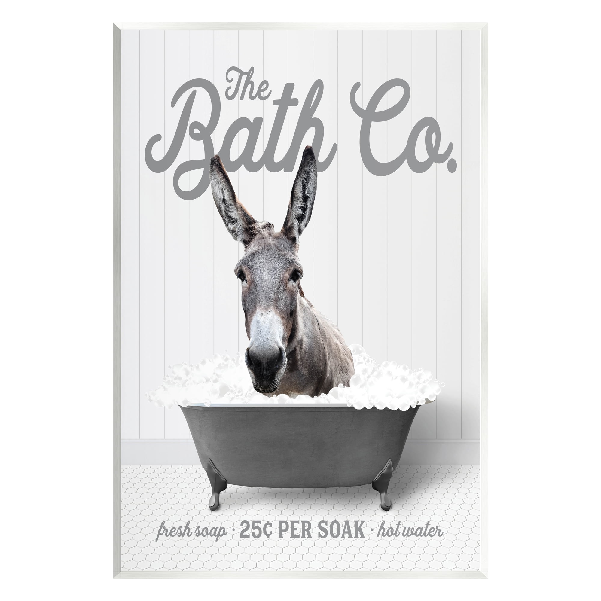 Stupell Industries Farmhouse Donkey in Tub Animals & Insects Painting Unframed Art Print Wall Art, 10 x 15