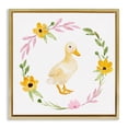 thumbnail image 1 of Stupell Industries Farmhouse Duckling with Daisy Wreath Gold Floating Frame Canvas Art, 18 x 18, by Enya Todd, 1 of 8