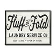 thumbnail image 1 of Stupell Industries Farmhouse Fluff and Fold Laundry Advertisement Rustic Pattern Typography Painting Black Framed Art Print Wall Art, 16 x 20, 1 of 7