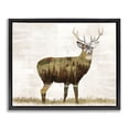thumbnail image 1 of Stupell Industries Farmhouse Forest Pattern Deer Black Floating Frame Canvas Art, 31 x 25, by Amber Sterling, 1 of 8